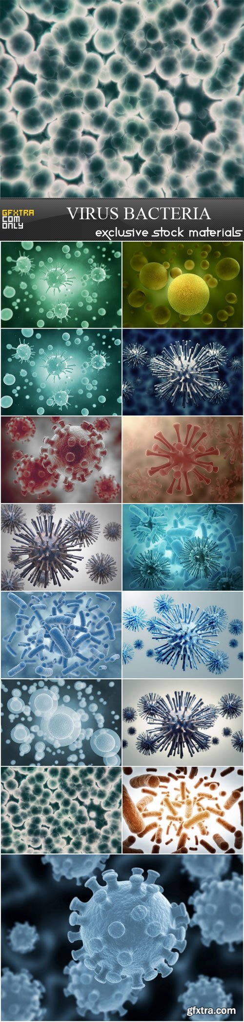 Virus bacteria, 15 UHQ JPEG