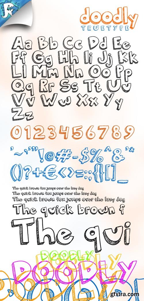 Doodly TrueType - Awesome doodle font 114161