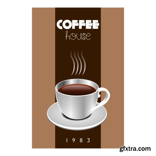 Set of coffee labels on a white background, vector illustration