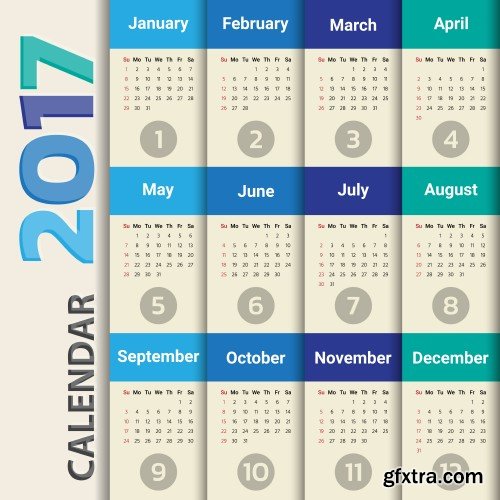 2017 Modern calendar template