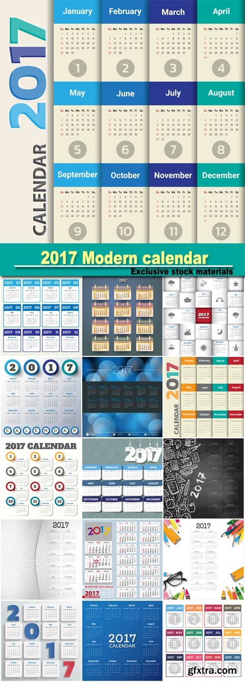 2017 Modern calendar template