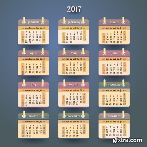 2017 Modern calendar template