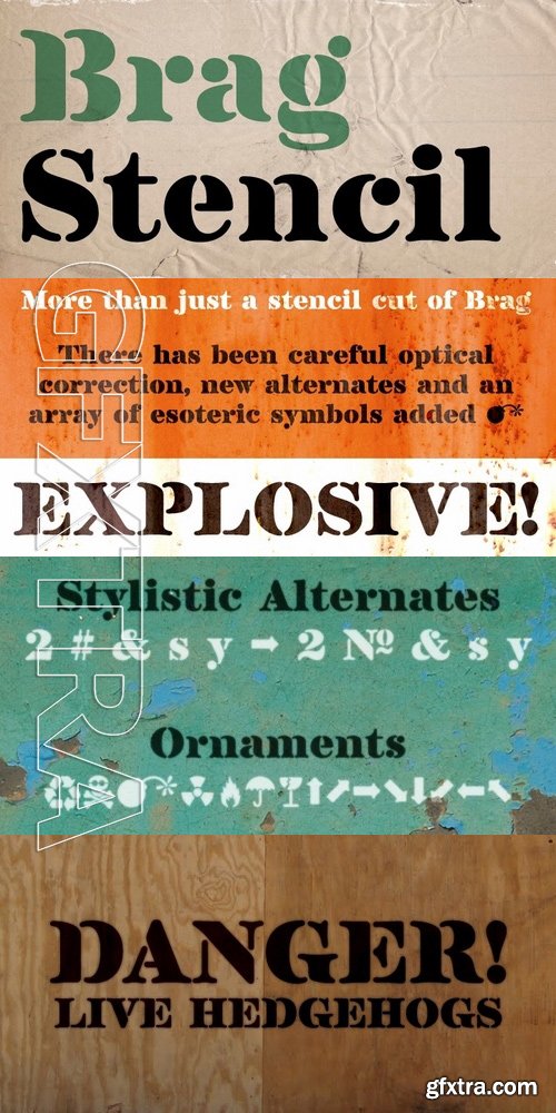 Brag Stencil - 1 font: $30.00