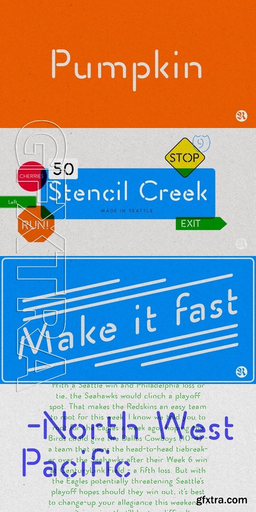 Stencil Creek - 10 fonts: $127.20