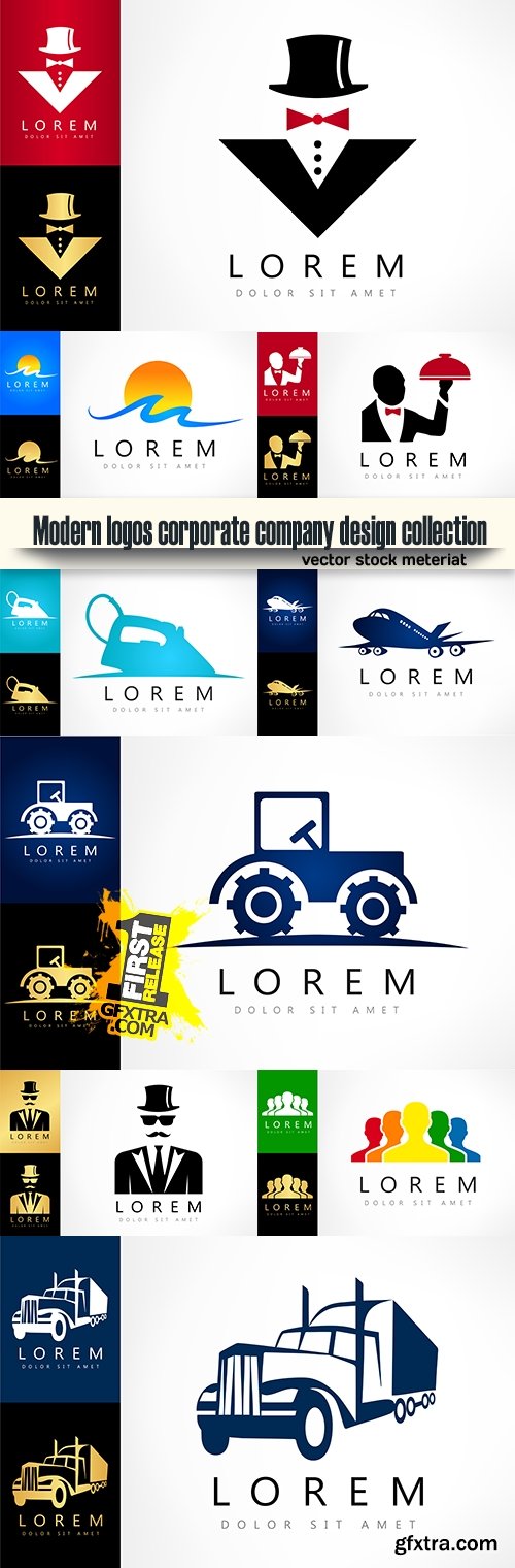 Modern logos corporate company design collection