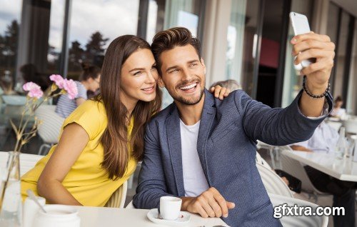 Portrait of smiling beautiful couple