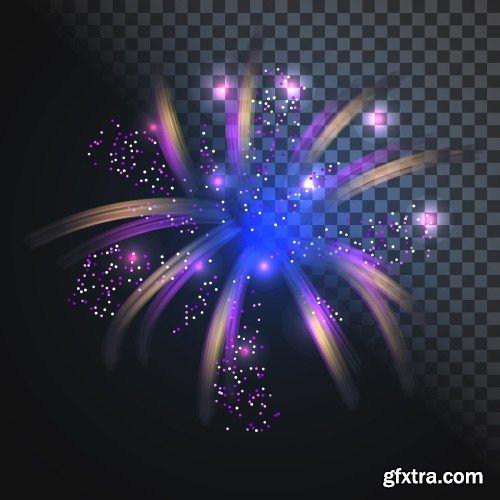 Festive firework, abstract vector isolated pictograms