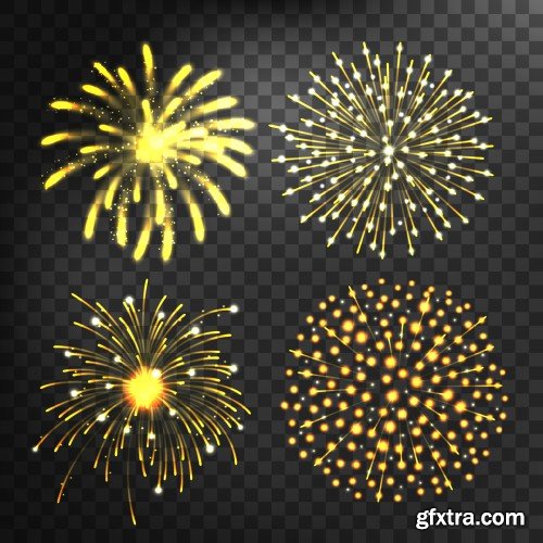 Festive firework, abstract vector isolated pictograms