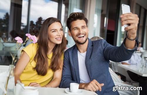 Portrait of smiling beautiful couple