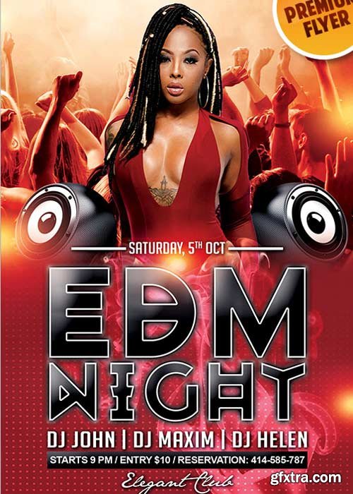 EDM Night Flyer PSD V5 Template + Facebook Cover