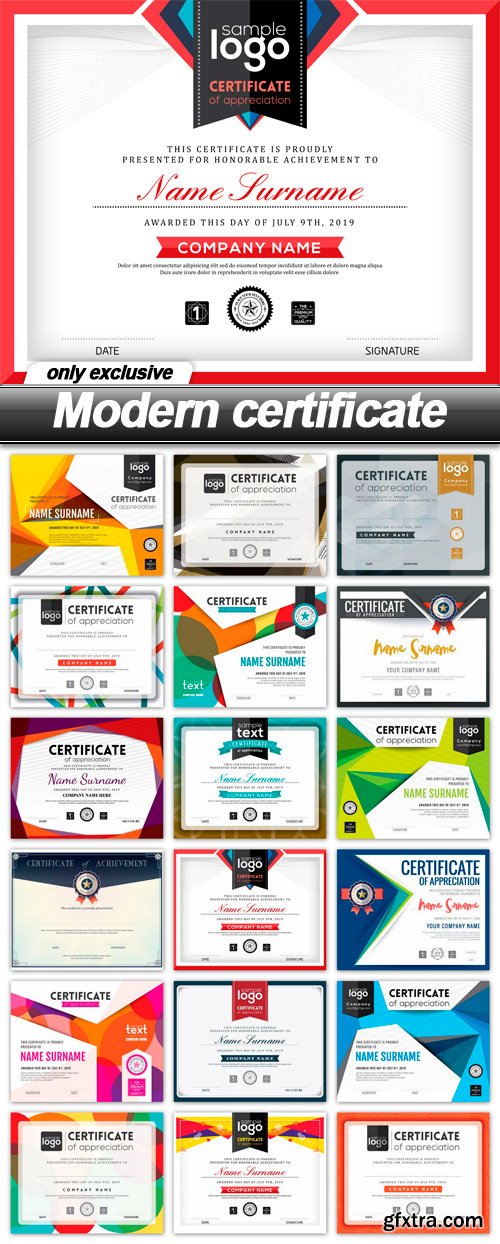 Modern certificate - 18 EPS