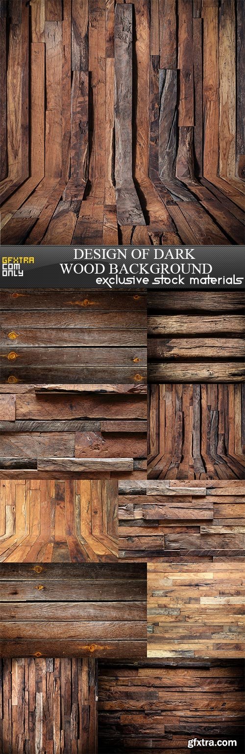 Design of dark wood background, 10 x UHQ JPEG