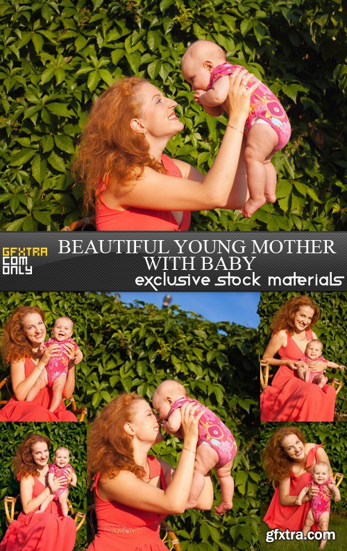 Beautiful Young Mother with Baby - 6 UHQ JPEG