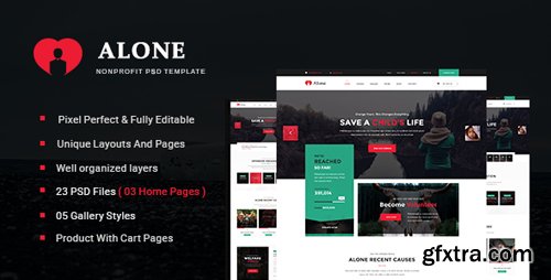 ThemeForest - Alone - Multipurpose Non-profit PSD Template 13907909