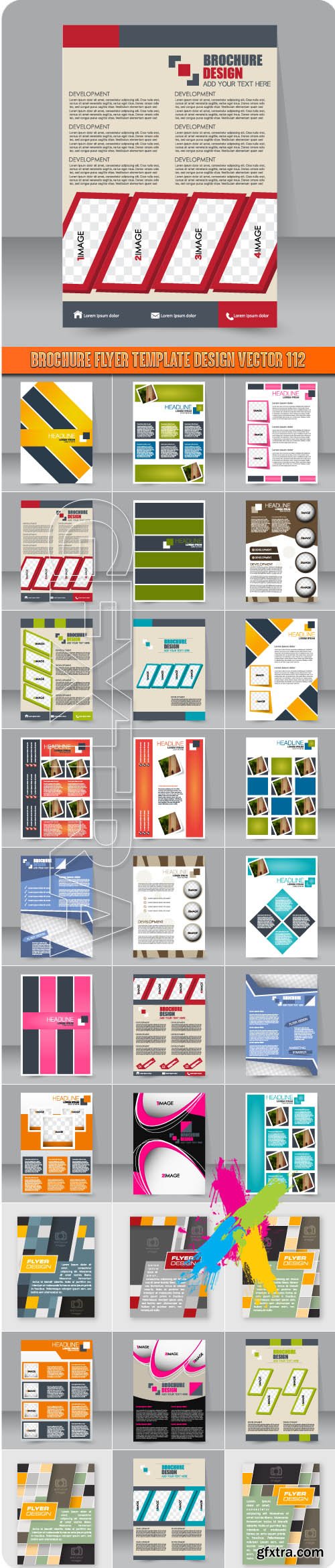 Brochure flyer template design vector 112