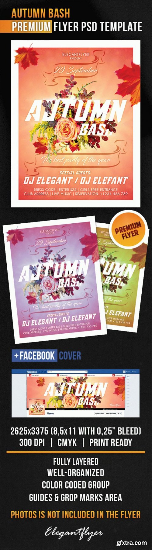 Autumn Bash V12 Flyer PSD Template + Facebook Cover