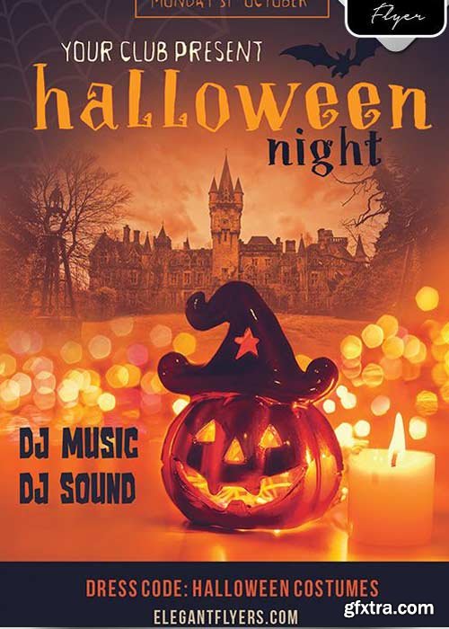 Halloween Night V11 Flyer PSD Template + Facebook Cover