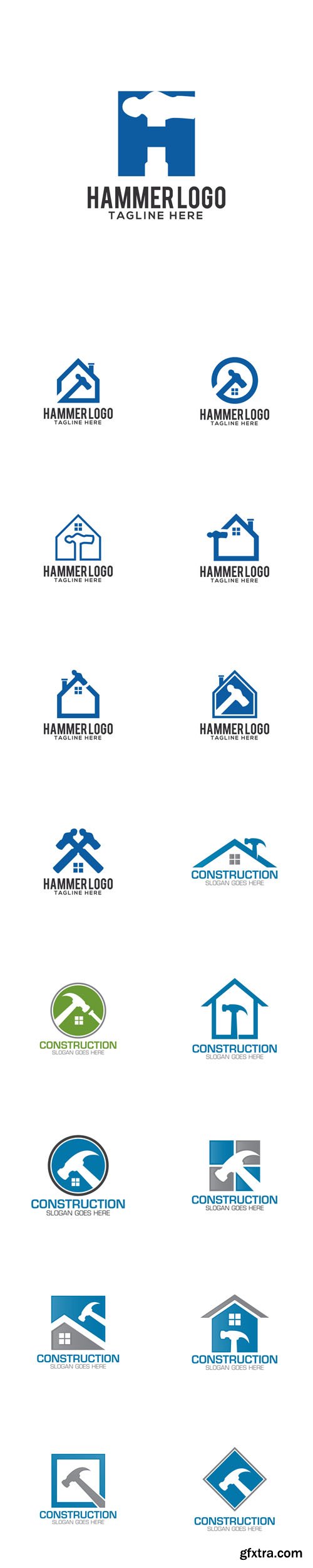 Vector Set - Construction Creative Concept Logo Design