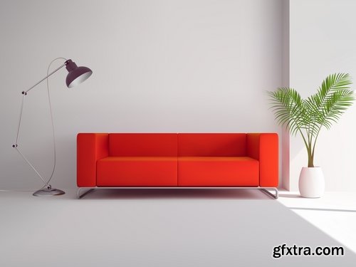 Collection sofa bed chair vector image 25 EPS