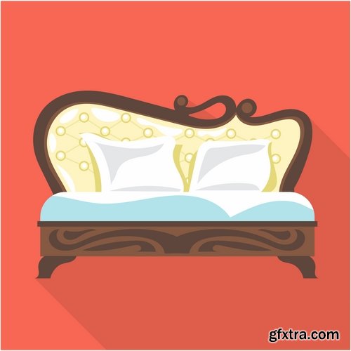 Collection sofa bed chair vector image 25 EPS