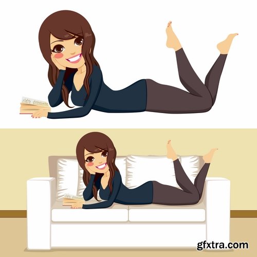 Collection sofa bed chair vector image 25 EPS