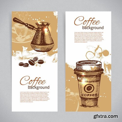 Collection of coffee grains drink vector image 25 EPS