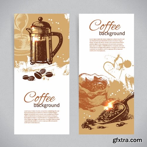 Collection of coffee grains drink vector image 25 EPS