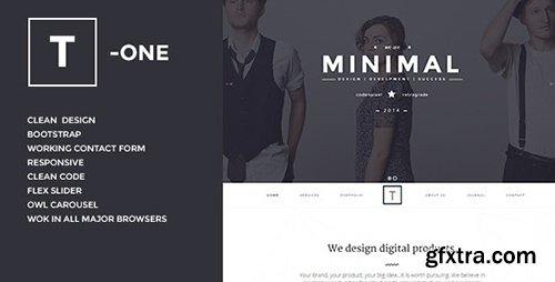 ThemeForest - T-ONE v1.0 - Clean & Minimal Template - 7278606