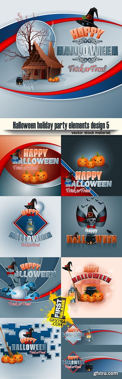 Halloween holiday party elements design 5