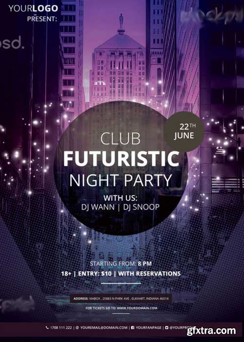 Club Futuristic V1 PSD Flyer Party Template