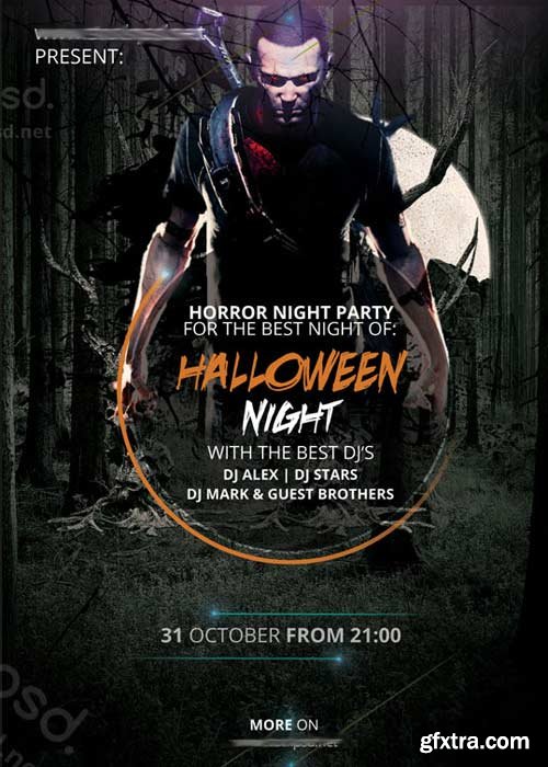 Halloween Night V16 Minimal PSD Flyer