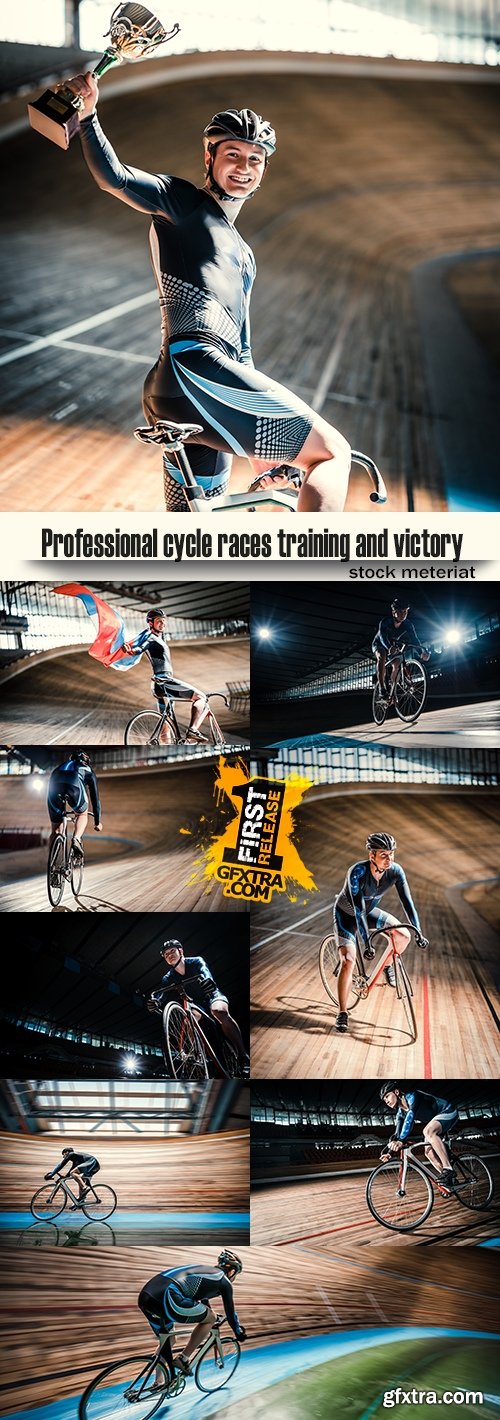 Professional cycle races training and victory