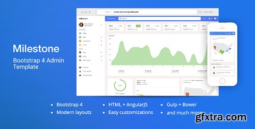 ThemeForest - Milestone v1.2.0 - Bootstrap 4 Dashboard Template - 16401649