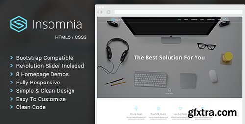ThemeForest - Insomnia v1.0.7 - Beautiful and Modern HTML 5 / CSS 3 Corporate Template - 14521863