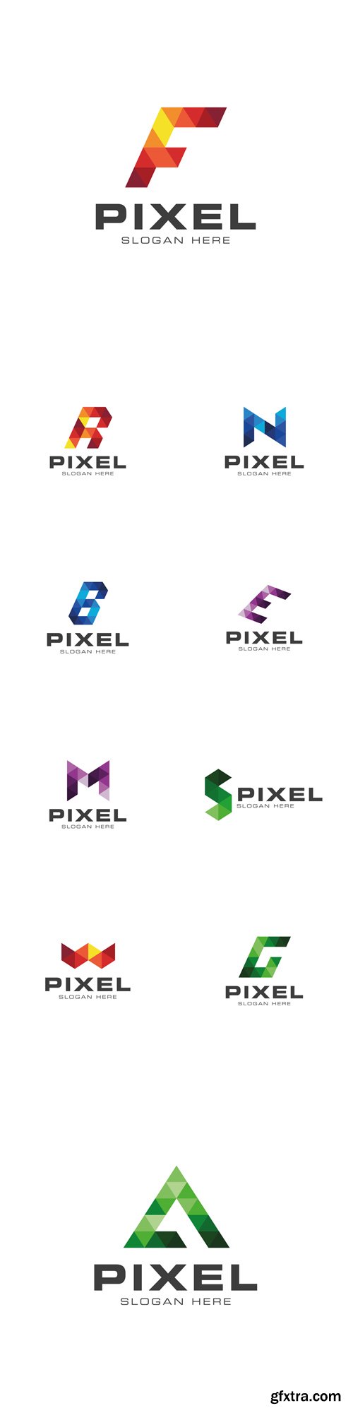 Vector Set - Modern Pixelated Logo Template