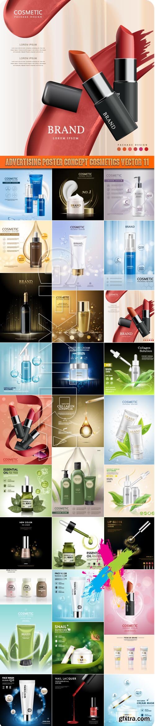 Advertising Poster Concept Cosmetics vector 11