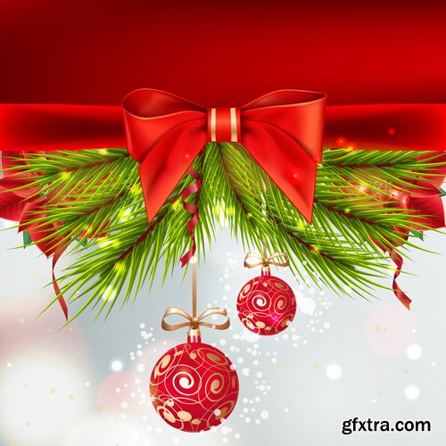 Merry Christmas greeting colorful vector illustration, New year background