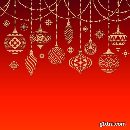 Merry Christmas greeting colorful vector illustration, New year background