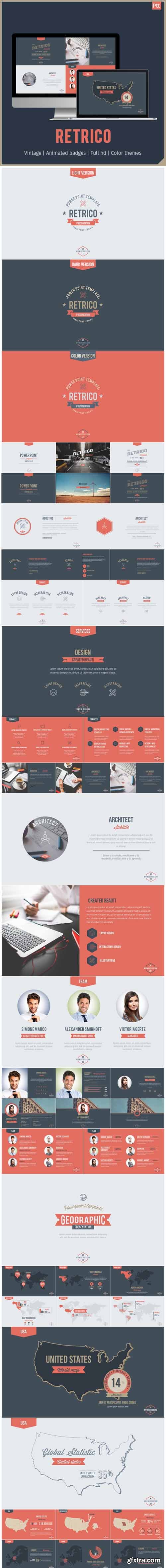 GR - RETRICO - Retro style PowerPoint Template 13674740