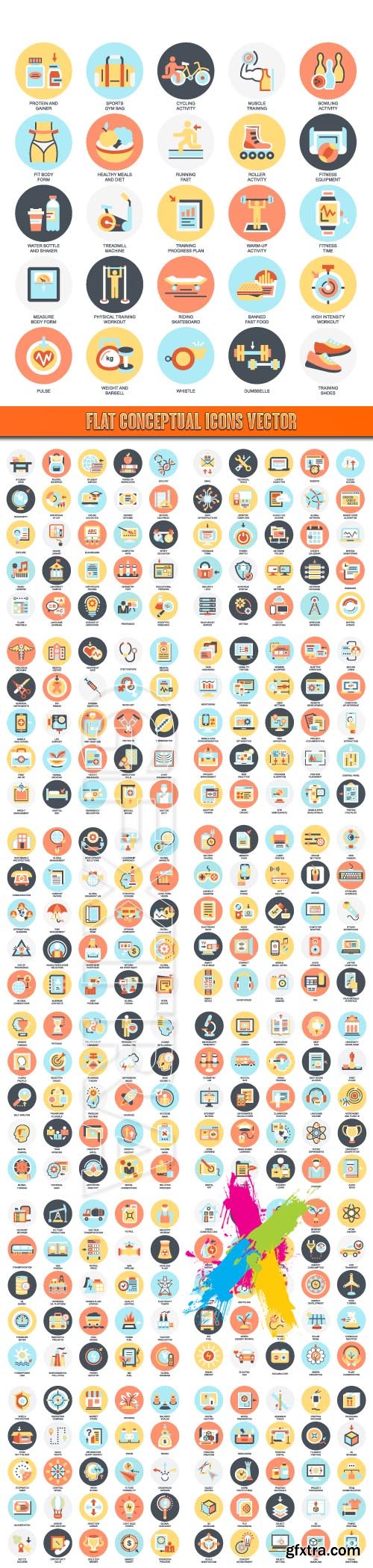 Flat conceptual icons vector