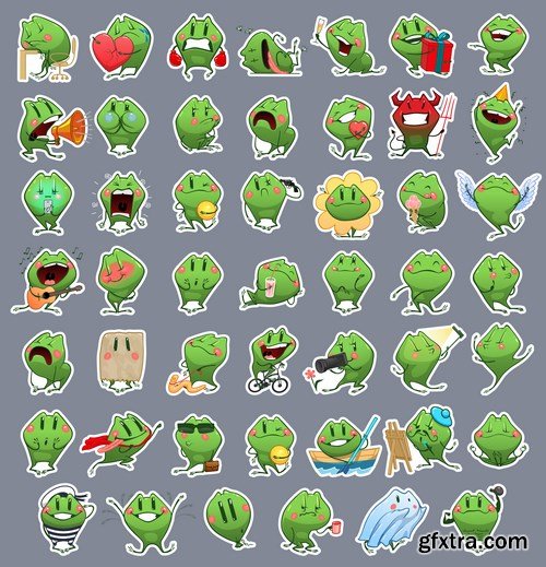 Funny Cartoon Monsters & Emoticon Animals Character - 11xEPS