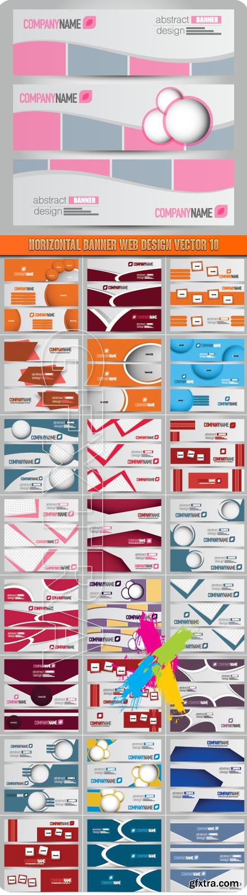 Horizontal banner web design vector 10