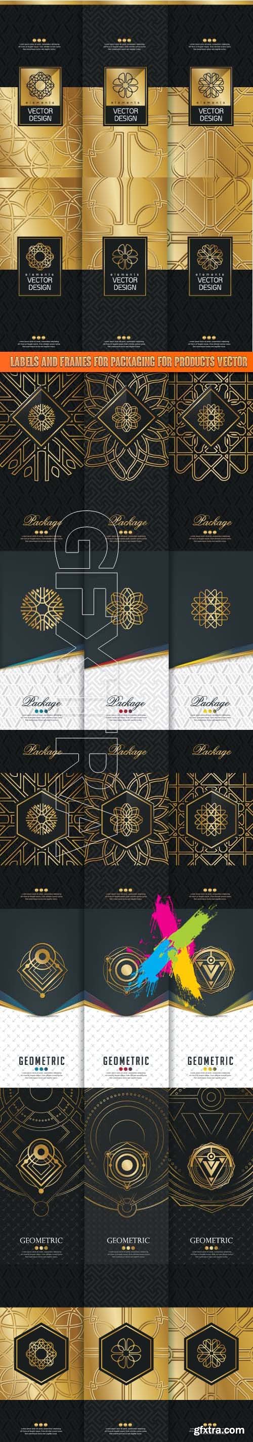 Labels and frames for packaging for products vector
