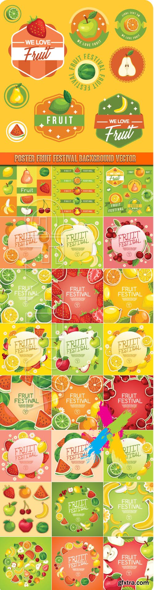 Poster Fruit Festival background vector