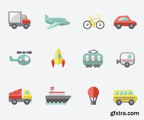 Transport icons 7X EPS