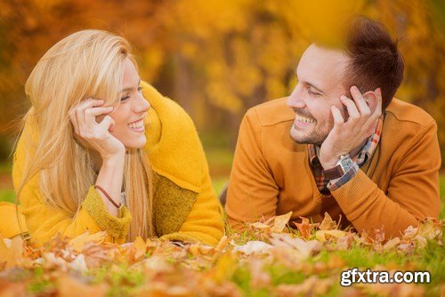 Couple in the Autumn Park - 9 UHQ JPEG