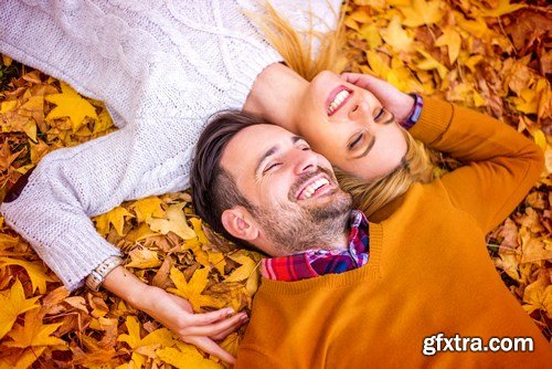 Couple in the Autumn Park - 9 UHQ JPEG