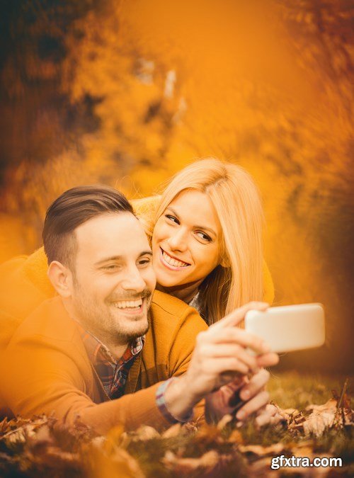 Couple in the Autumn Park - 9 UHQ JPEG