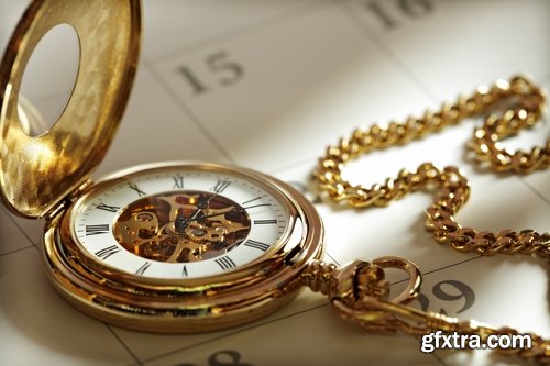 Collection of pocket watches gold chain vintage antiques 25 HQ Jpeg