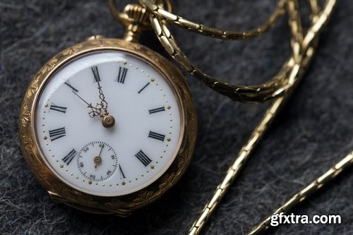 Collection of pocket watches gold chain vintage antiques 25 HQ Jpeg